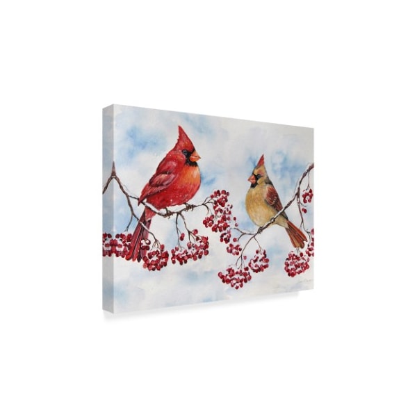 Jean Plout 'Cardinals And Winter Berries' Canvas Art,18x24